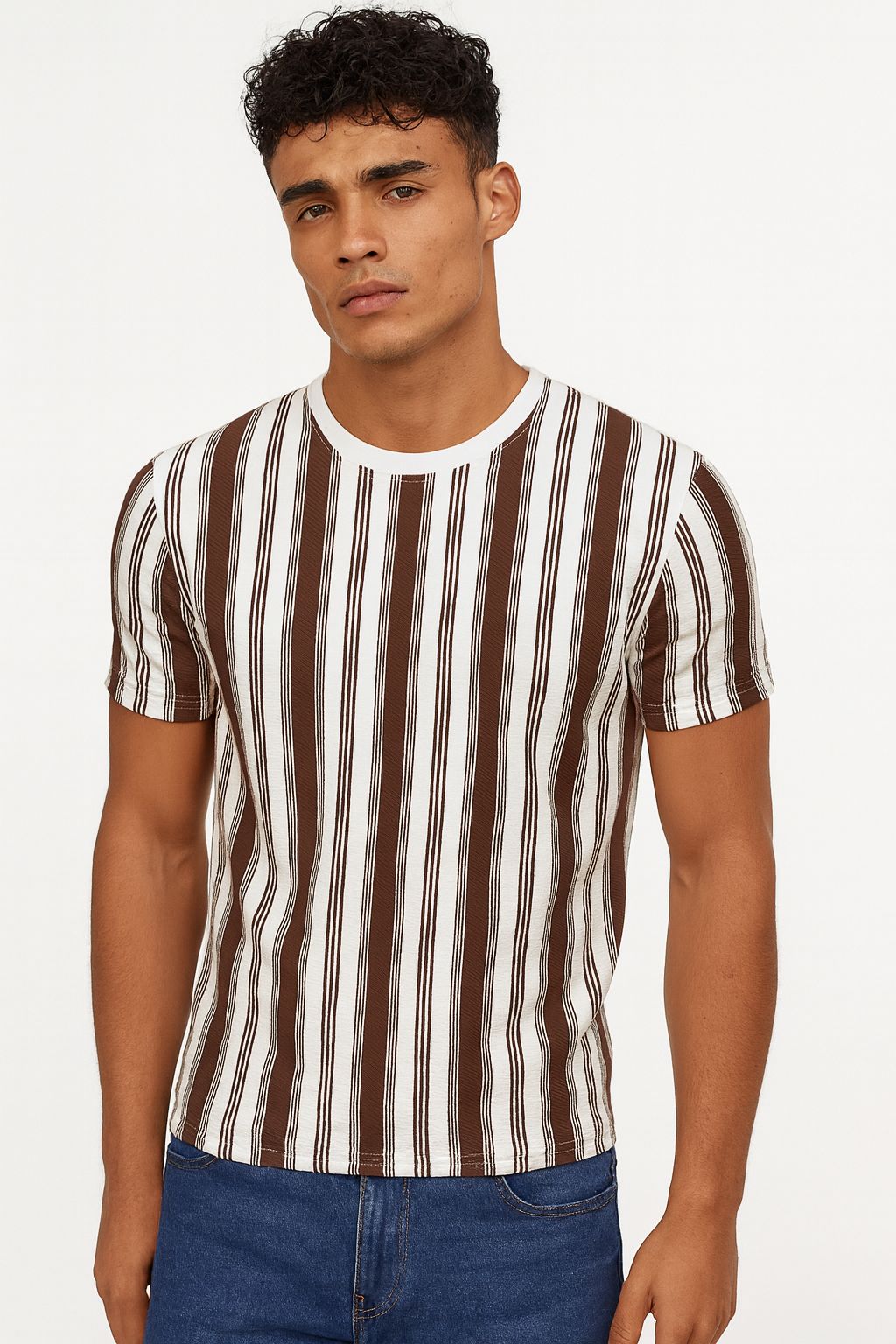 MonoStripe Crew Tee
