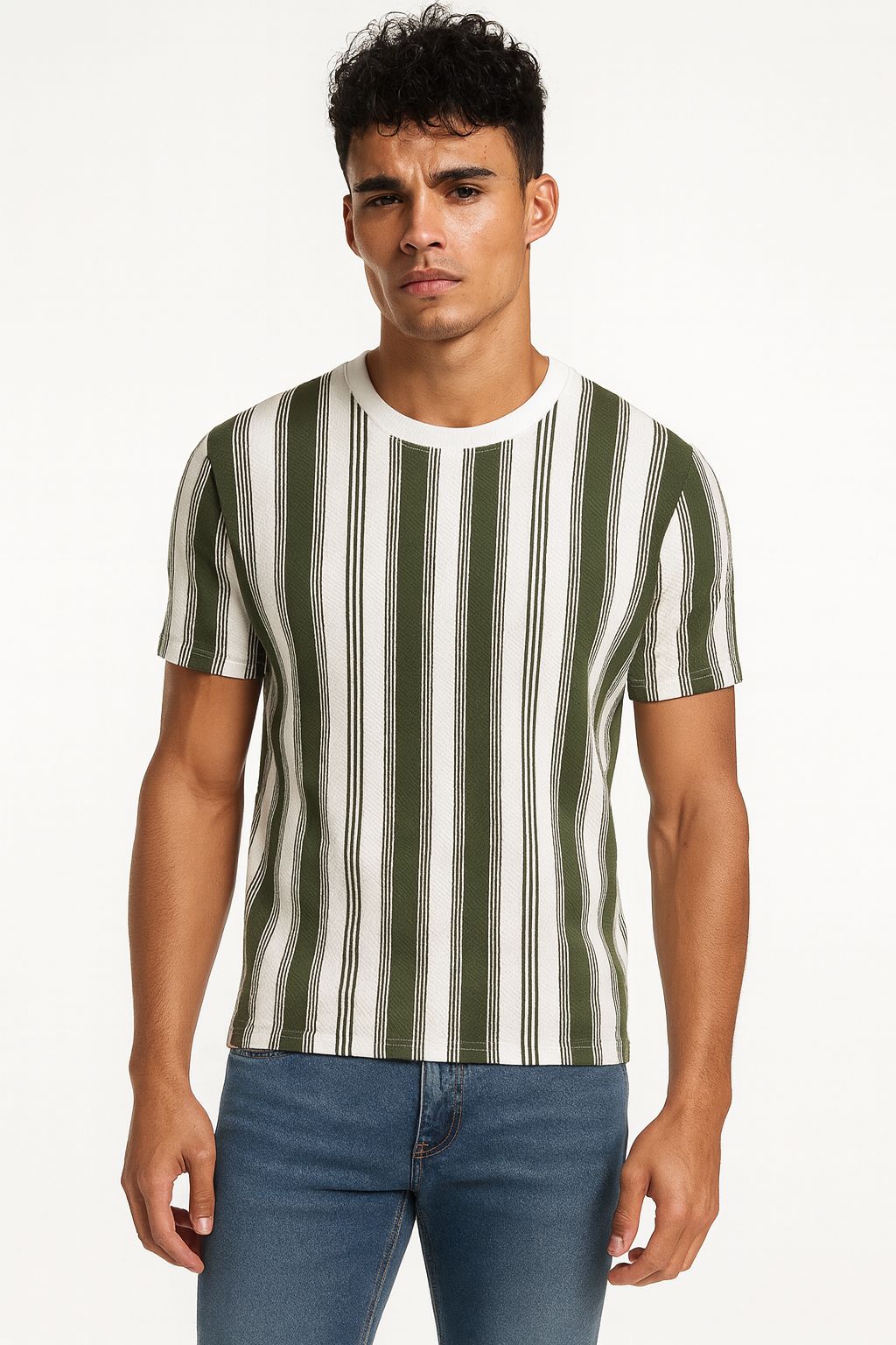 MonoStripe Crew Tee