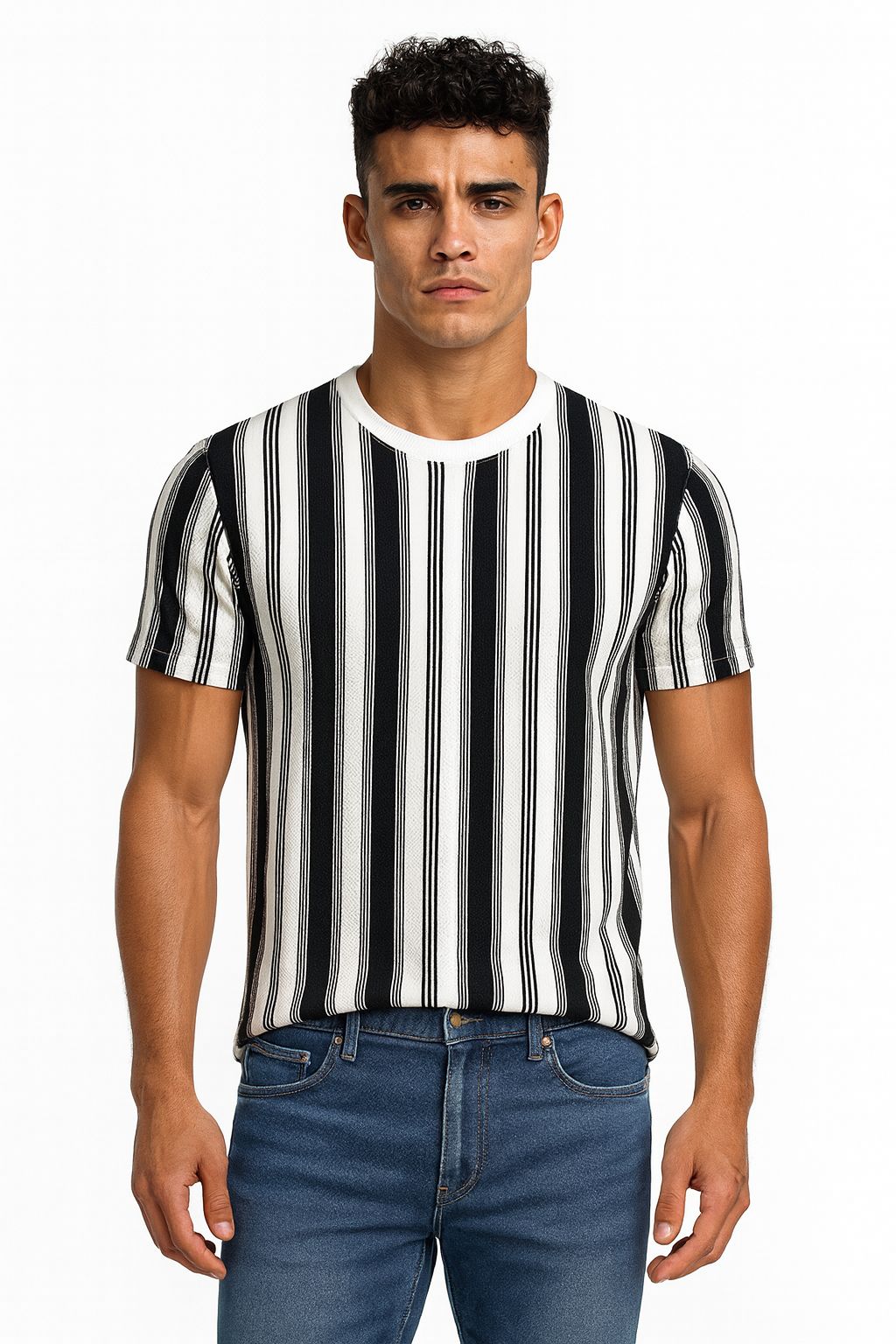 MonoStripe Crew Tee