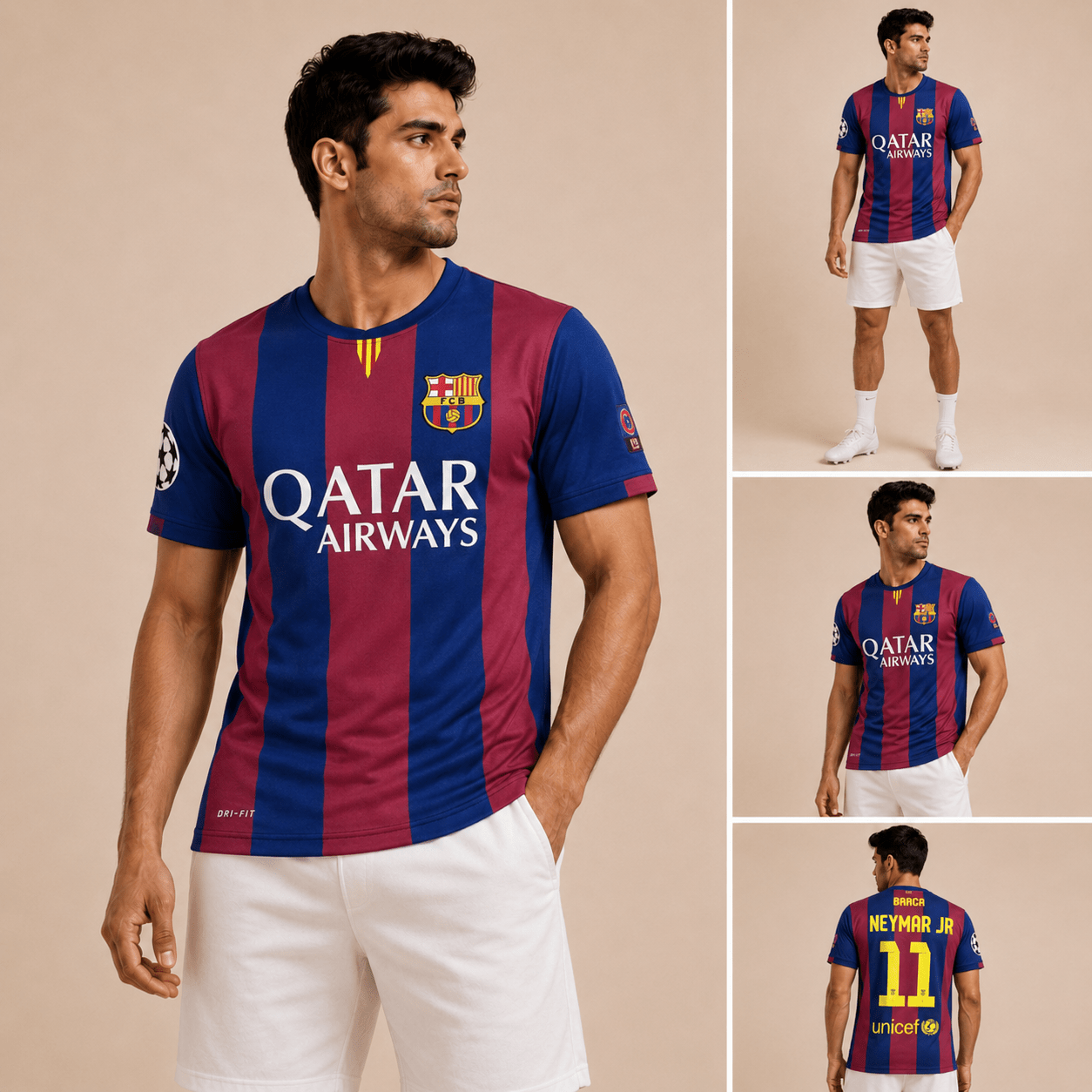 Barcelona No. 11 Classic Football Jersey - Klothinc
