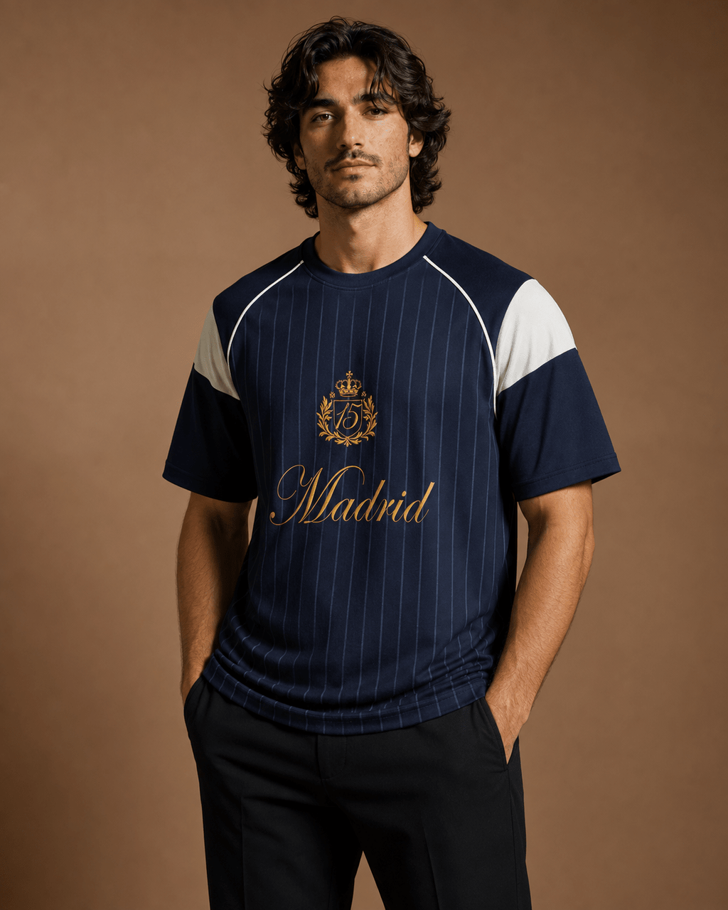 Madrid Crest Full Digital Print Polyester Football Jersey T-Shirt - Klothinc