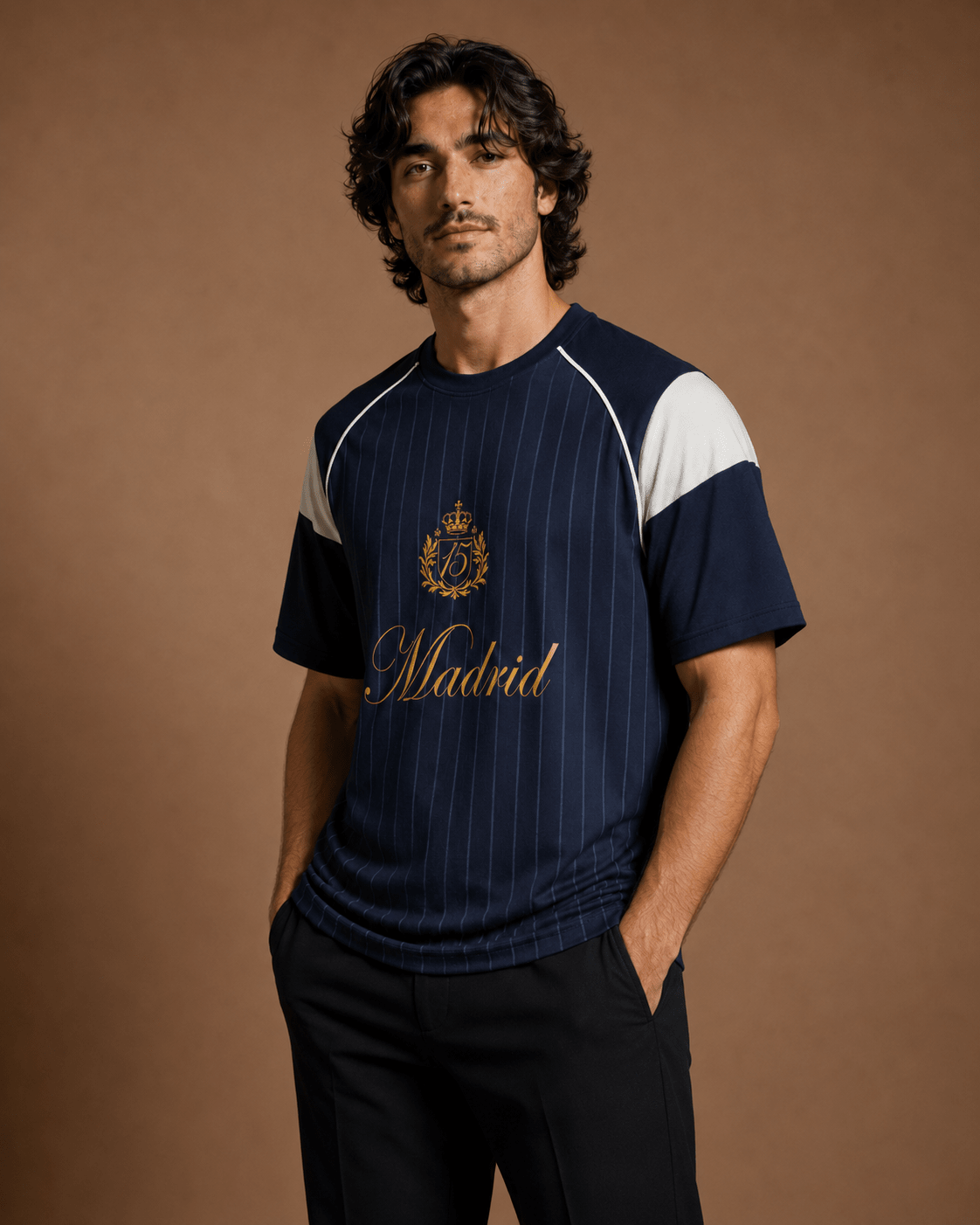 Madrid Crest Full Digital Print Polyester Football Jersey T-Shirt - Klothinc