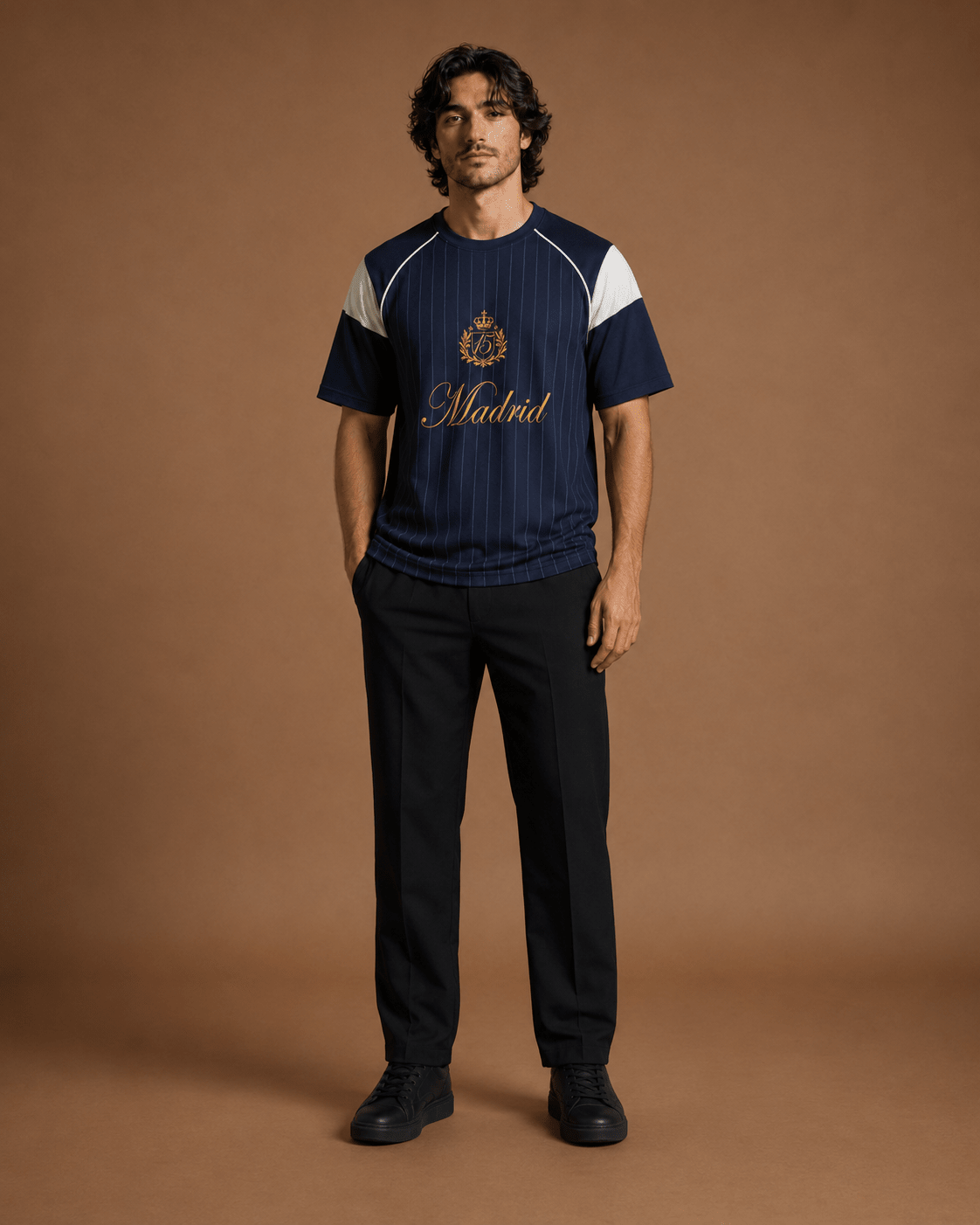 Madrid Crest Full Digital Print Polyester Football Jersey T-Shirt - Klothinc