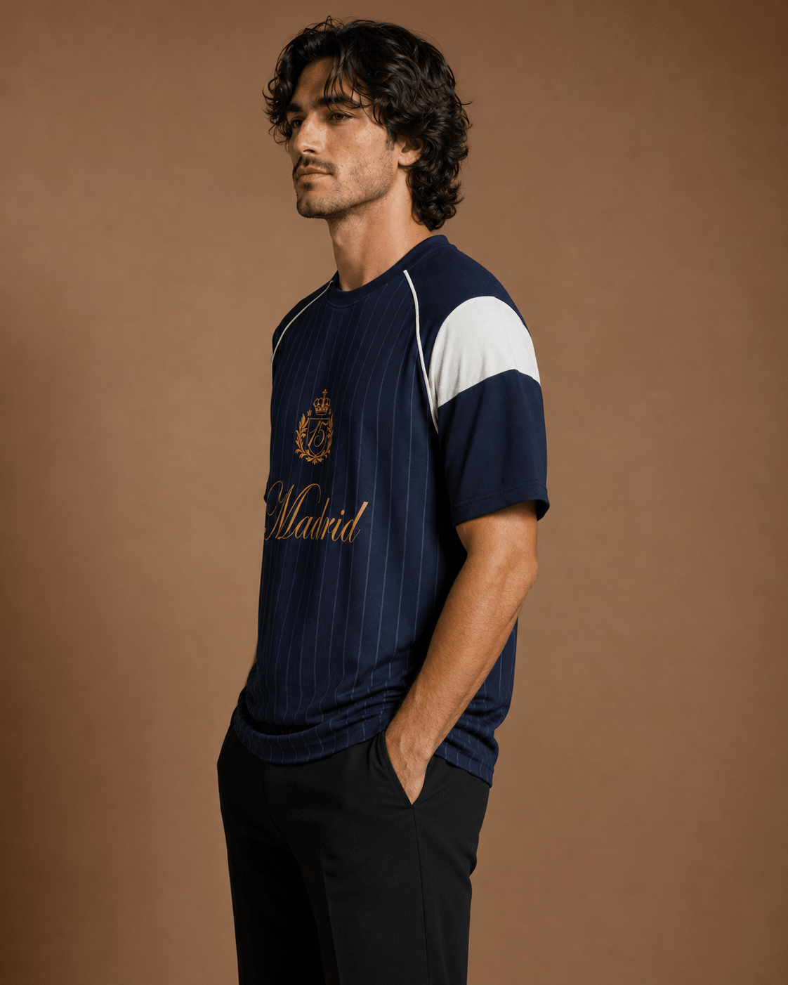 Madrid Crest Full Digital Print Polyester Football Jersey T-Shirt - Klothinc
