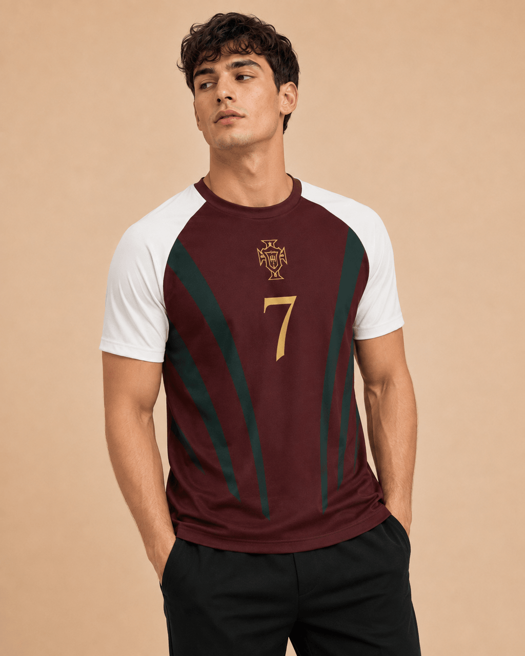 Portugal No. 7 Heritage Raglan Football Tee - Klothinc