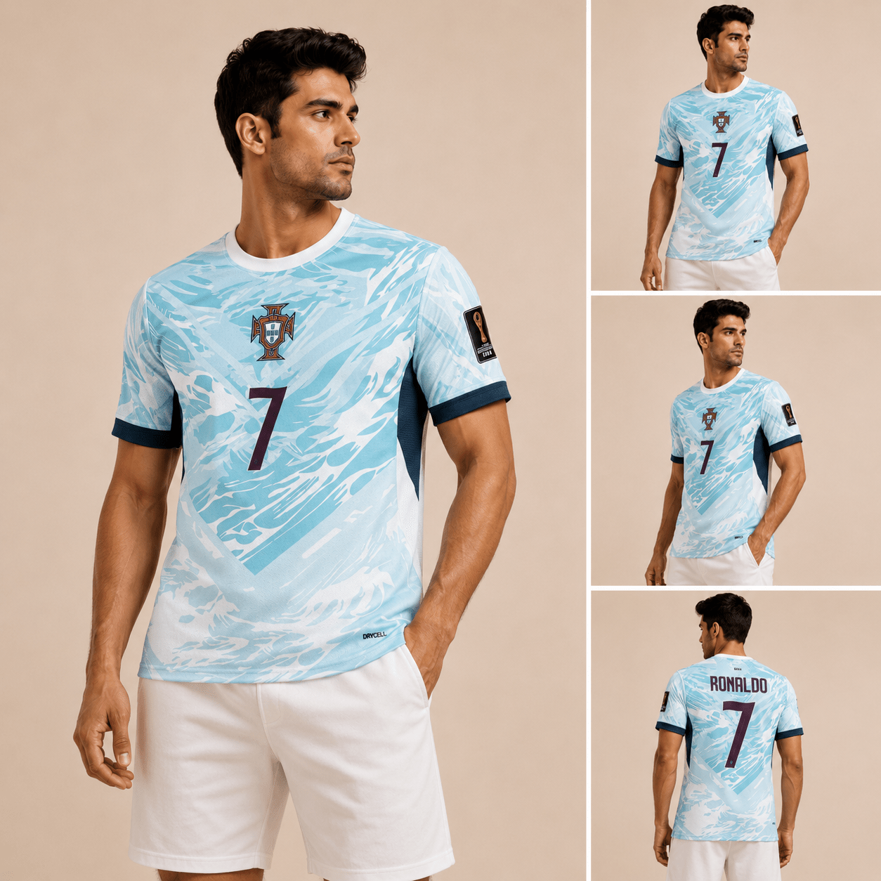 Portugal No. 7 Ice Storm Football Jersey - Klothinc